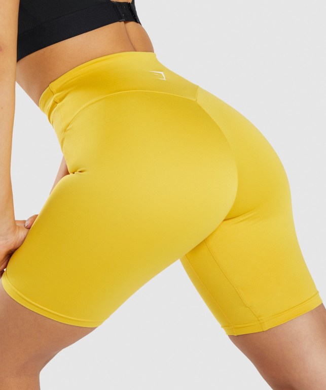 Yellow Gymshark Training Cycling Women's Shorts | US-94TONRW