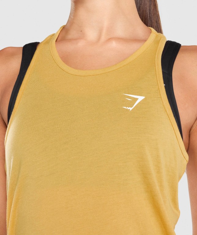 Yellow Gymshark Training Oversized Women's Tank Tops | US-96LDGIB