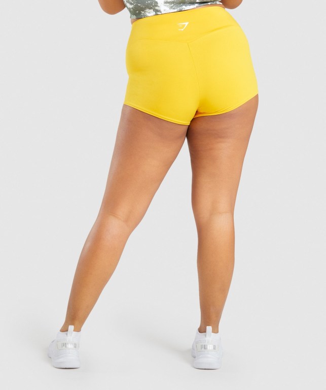 Yellow Gymshark Training Short Length Women's Shorts | US-50EXSAG