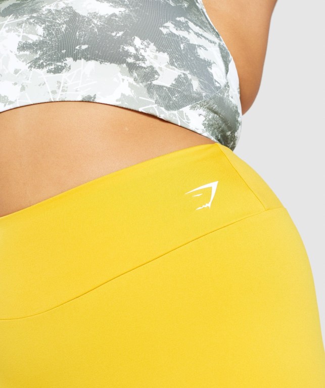 Yellow Gymshark Training Short Length Women's Shorts | US-50EXSAG