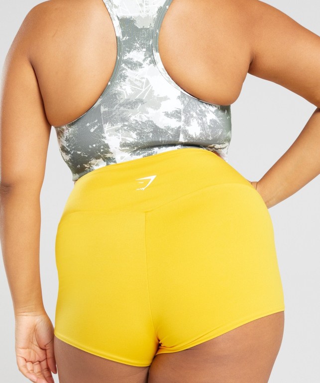 Yellow Gymshark Training Short Length Women's Shorts | US-50EXSAG