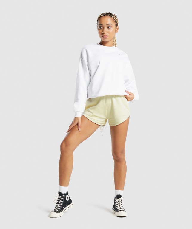 Yellow Gymshark Training Sweat Women's Shorts | US-09SVPGQ