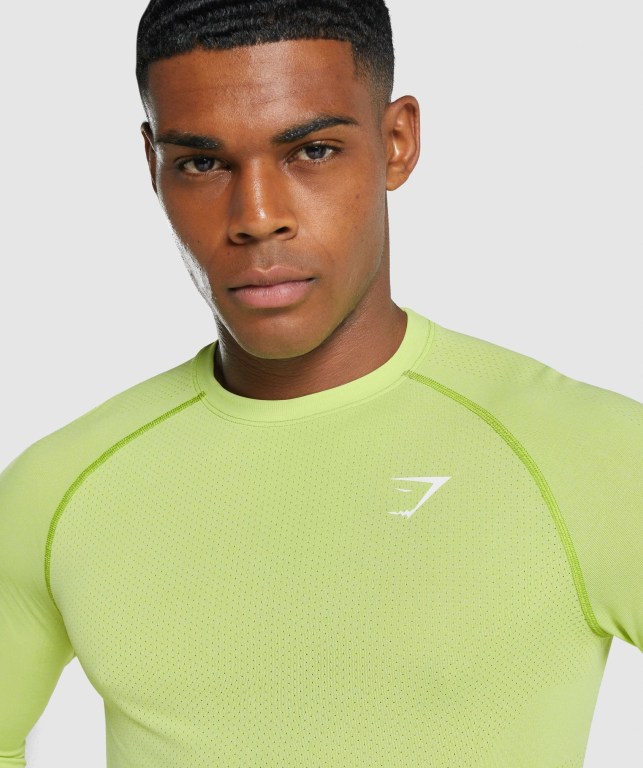 Yellow Gymshark Vital Light Seamless Men's T Shirts | US-14OZPEV