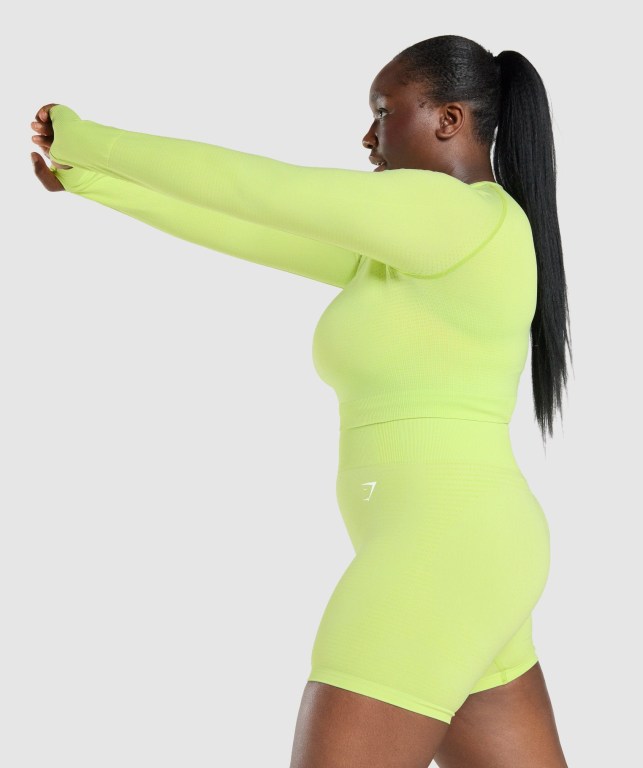 Yellow Gymshark Vital Seamless 2.0 Crop Top Women's Sweatshirts | US-05PKGZW