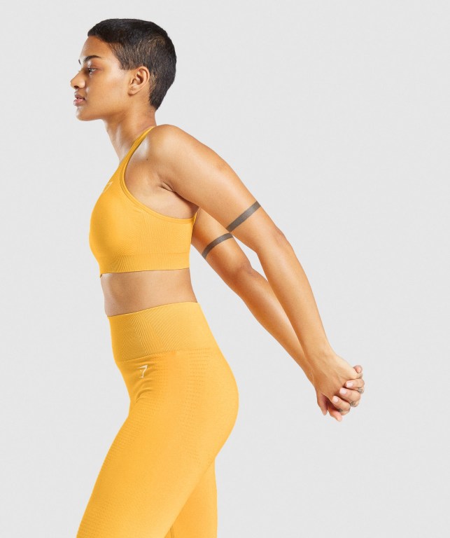 Yellow Gymshark Vital Seamless 2.0 Women's Sports Bra | US-08VLYXG