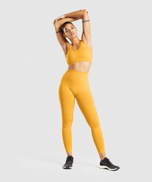 Yellow Gymshark Vital Seamless 2.0 Women's Sports Bra | US-08VLYXG