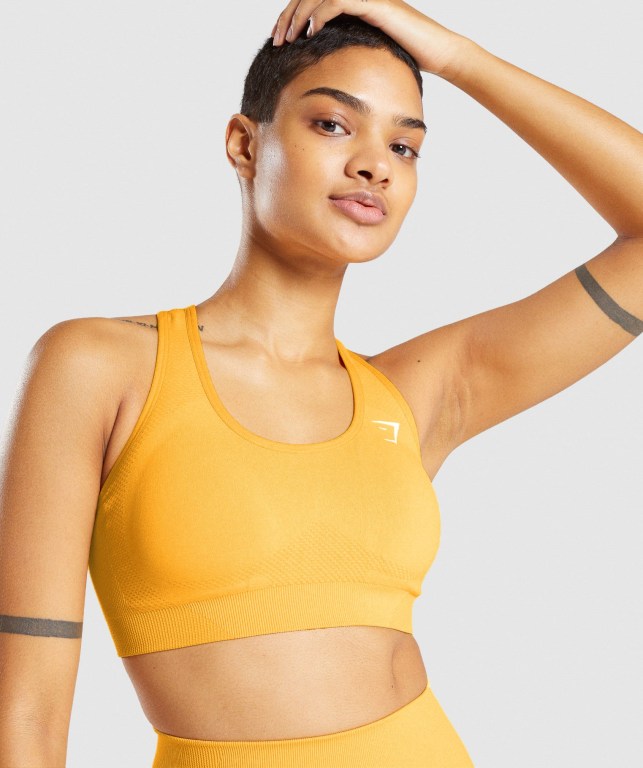 Yellow Gymshark Vital Seamless 2.0 Women's Sports Bra | US-08VLYXG