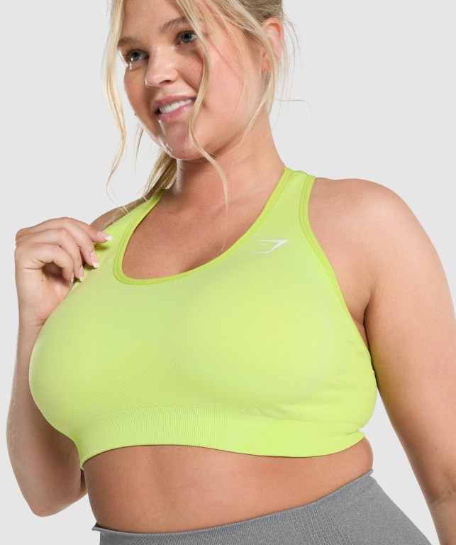 Yellow Gymshark Vital Seamless 2.0 Women's Sports Bra | US-92RSJXH