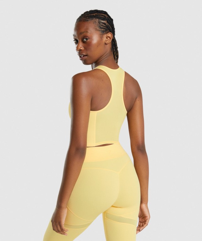 Yellow Gymshark Whitney Crop Women's Tank Tops | US-41PCRIO