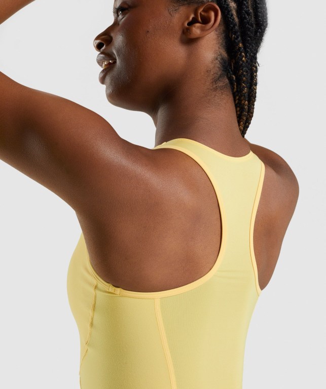 Yellow Gymshark Whitney Crop Women's Tank Tops | US-41PCRIO