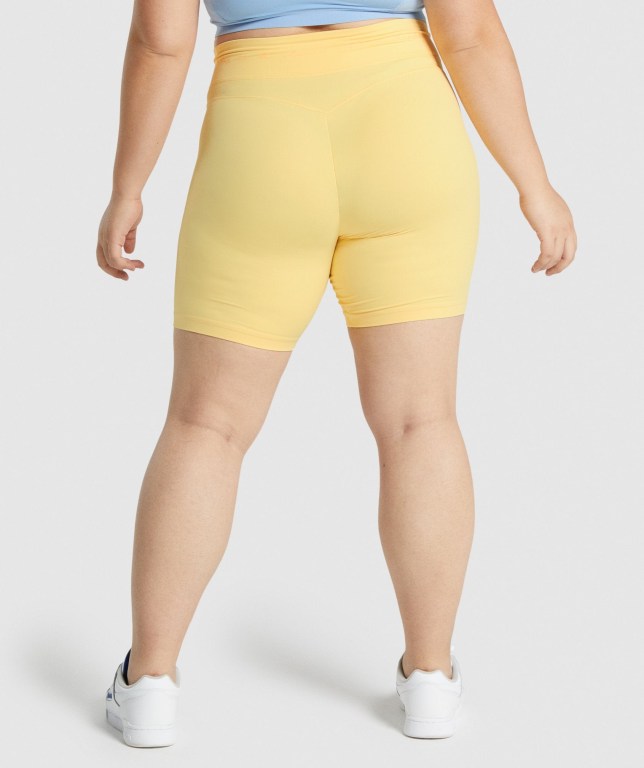 Yellow Gymshark Whitney Mesh Women's Shorts | US-59ITKYV