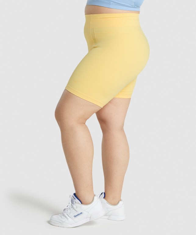 Yellow Gymshark Whitney Mesh Women's Shorts | US-59ITKYV