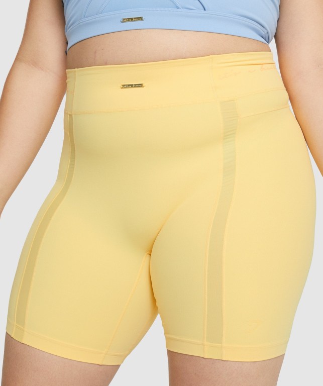 Yellow Gymshark Whitney Mesh Women's Shorts | US-59ITKYV